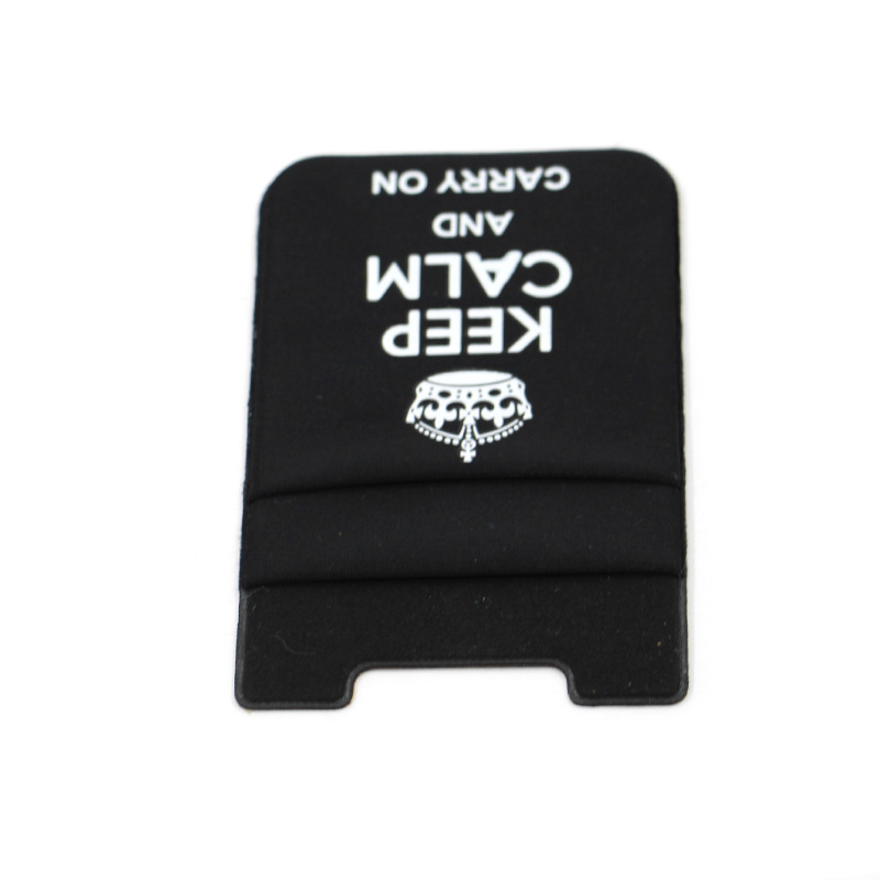 工廠直銷產品經典款黑色萊卡布手機背貼銀行卡套亞馬遜熱銷