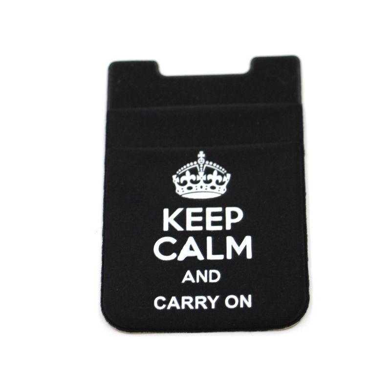 工廠直銷產(chǎn)品經(jīng)典款黑色萊卡布手機(jī)背貼銀行卡套亞馬遜熱銷